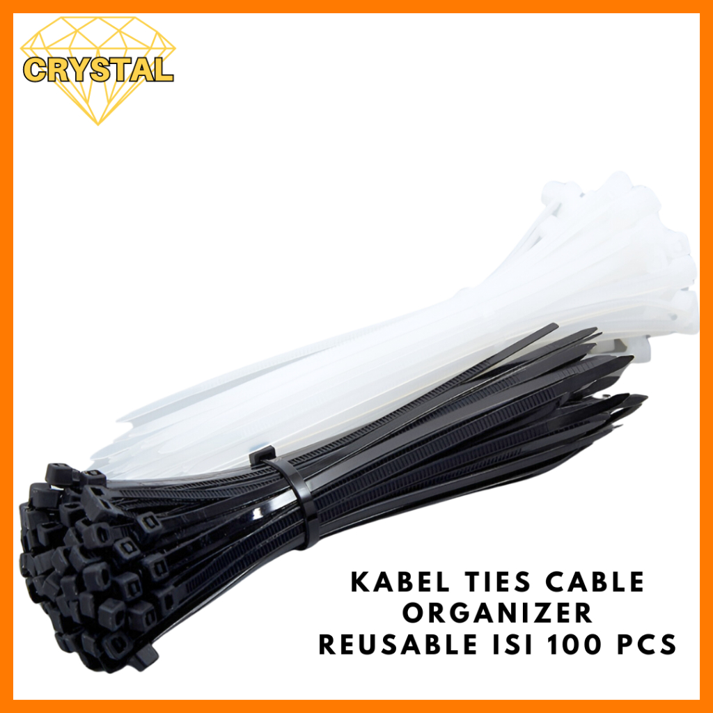 

Kabel Ties Cable Organizer Reusable Isi 100 pcs