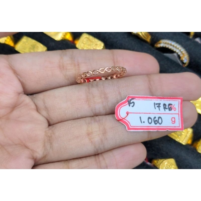 Cincin emas 75 infinity rose