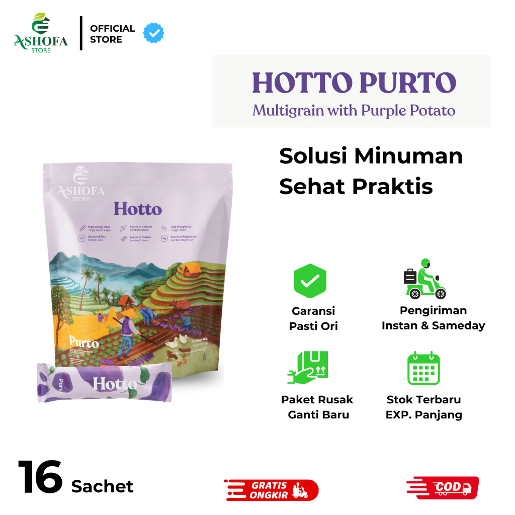 

Hotto Purto Multigrain Pouch isi 16 sachet Official Store Surabaya Multigrain Oat Pengganti Makan Untuk Penderita Gerd Diabetes dan Gaya Hidup Sehat
