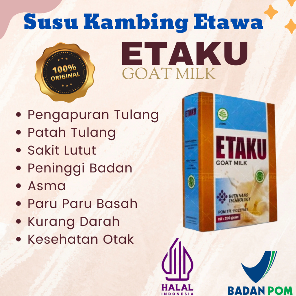 

Susu Kambing Etawa ETAKU Goat Milk Tulang Keropos Pengapuran Tulang