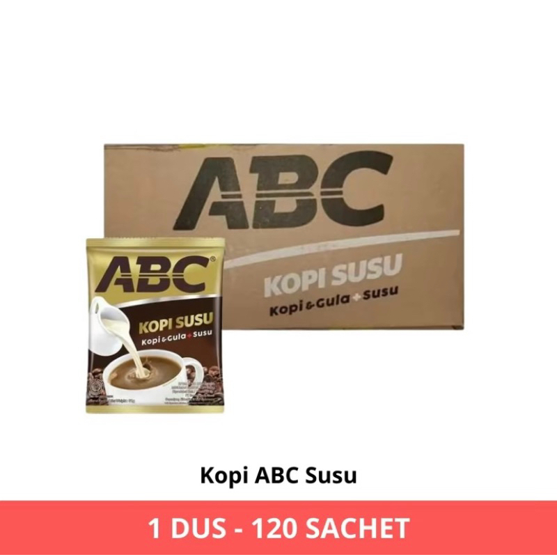 

Kopi ABC Susu 1 Dus (10x12rcg)