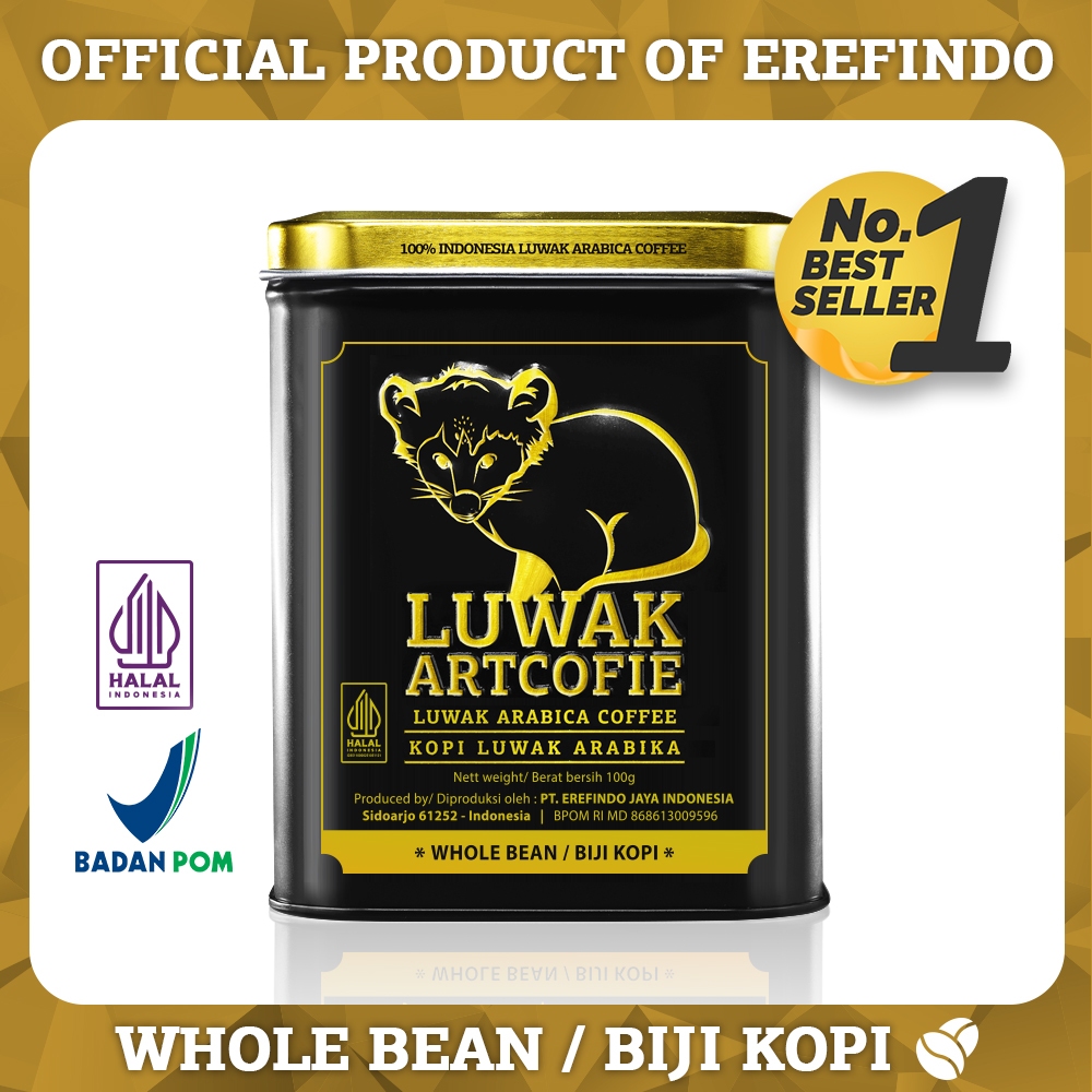 

Artcofie Kopi Luwak Arabica Tin Box Biji 100g