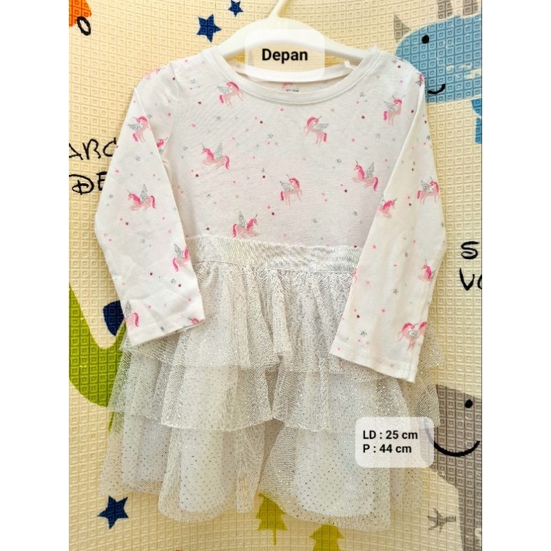*GOOD PRELOVED* Baby Dress, Size 18M, Baju Dress Bayi Perempuan Branded, Putih