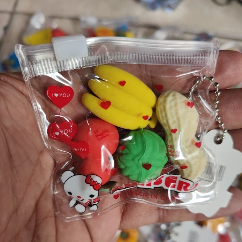 

SET PENGHAPUS KARAKTER / HAPUSAN GANTUNGAN KUNCI DOMPET / ERASER UNIK