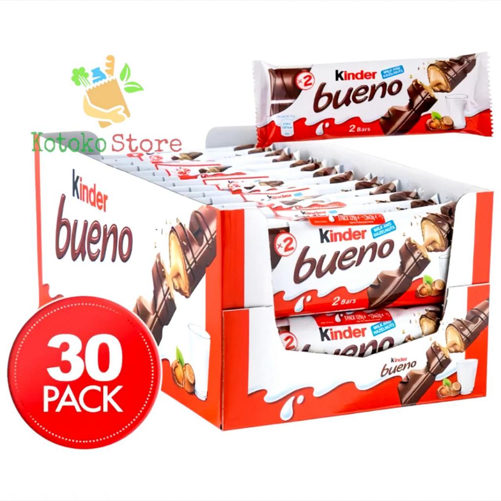 Kinder Bueno Chocolate / Wafer Coklat Kinder Bueno / Cokelat Kinder Bueno [1 box Isi 30 Pack]