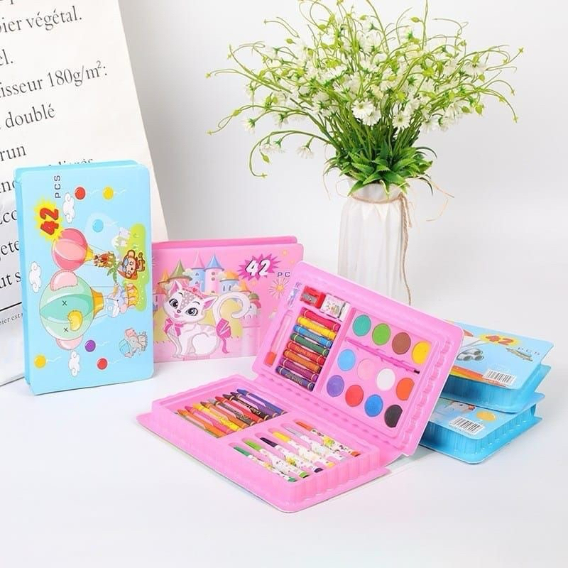 

Art Set Isi 42 42pc Crayon Spidol Cat Air Set Mewarnai Anak TK SD