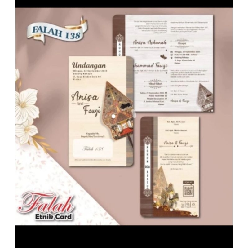 FALAH 138 | Blangko Undangan Pernikahan | Kartu Undangan Nikah | Undangan Khitanan Anak Ultah Khitan