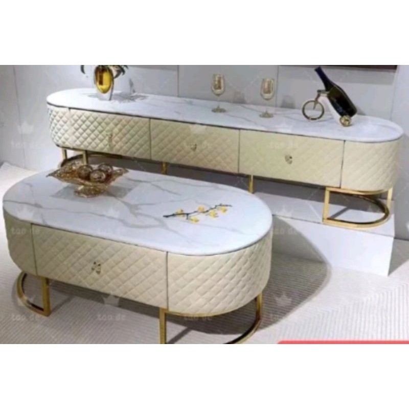 Meja TV - Meja motif marmer