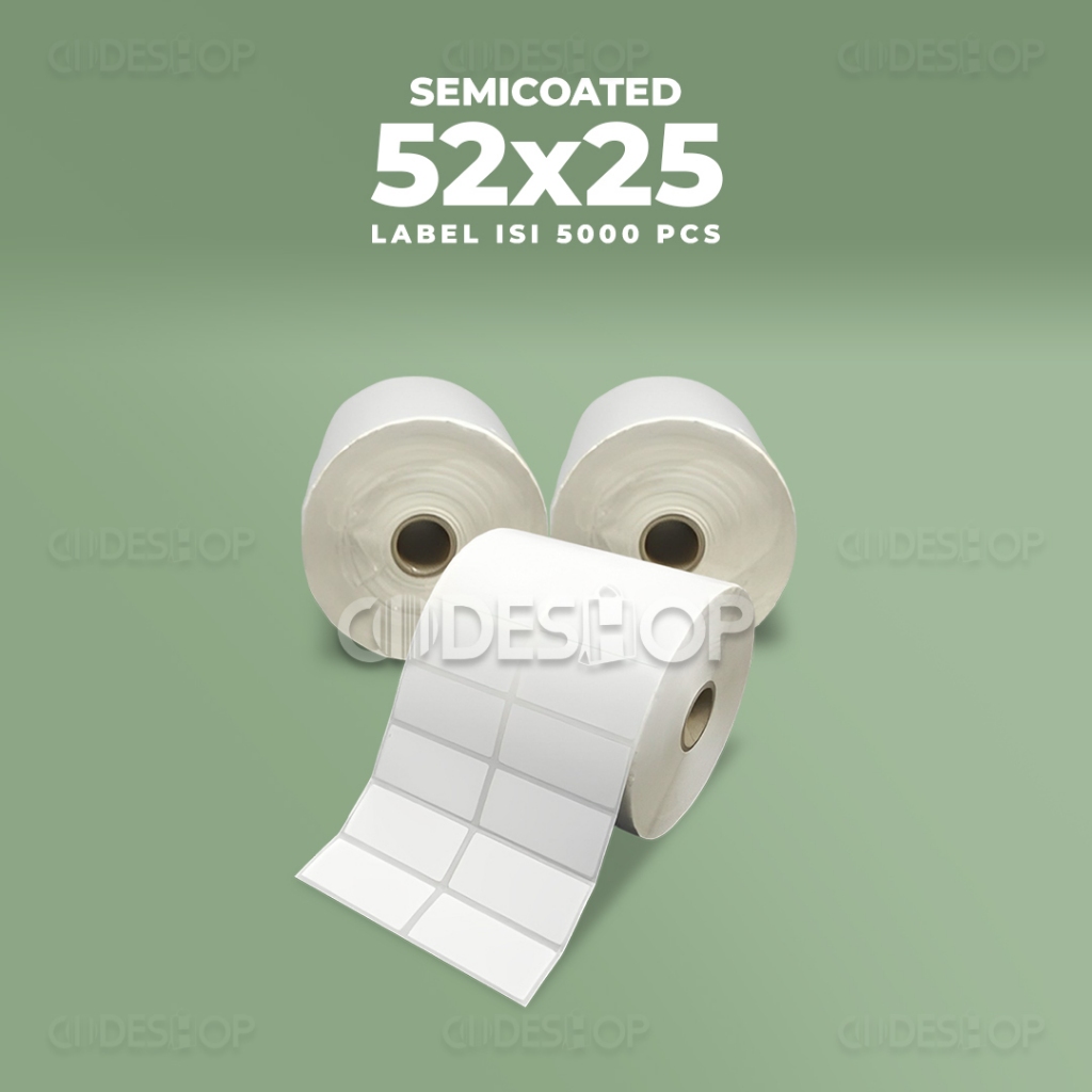 

Label Semicoated 52x25mm 52x25 Sticker Barcode 52 x 25 mm 2 Line