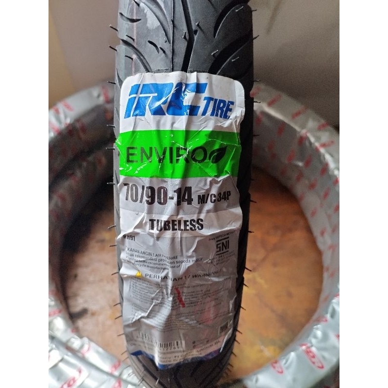 (FREE PENTIL TUBELESS) Ban tubeless BAN DEPAN MOTOR MIO, MIO J, FINO. IRC 70/90-14 ENVIRO