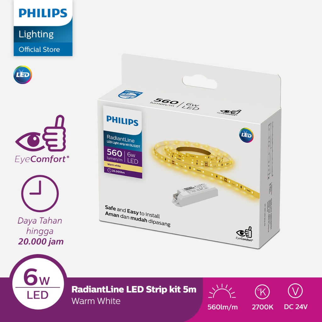 Philips Radiantline LED Strip DLI320T 5M 6W/M 2700K Kuning