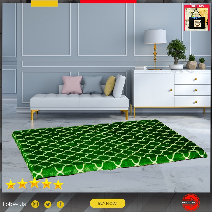 Berkah Saluyu Karpet bulu Rasfur motif Panjang  Tebal 5cm karpet lantai | |non anti slip
