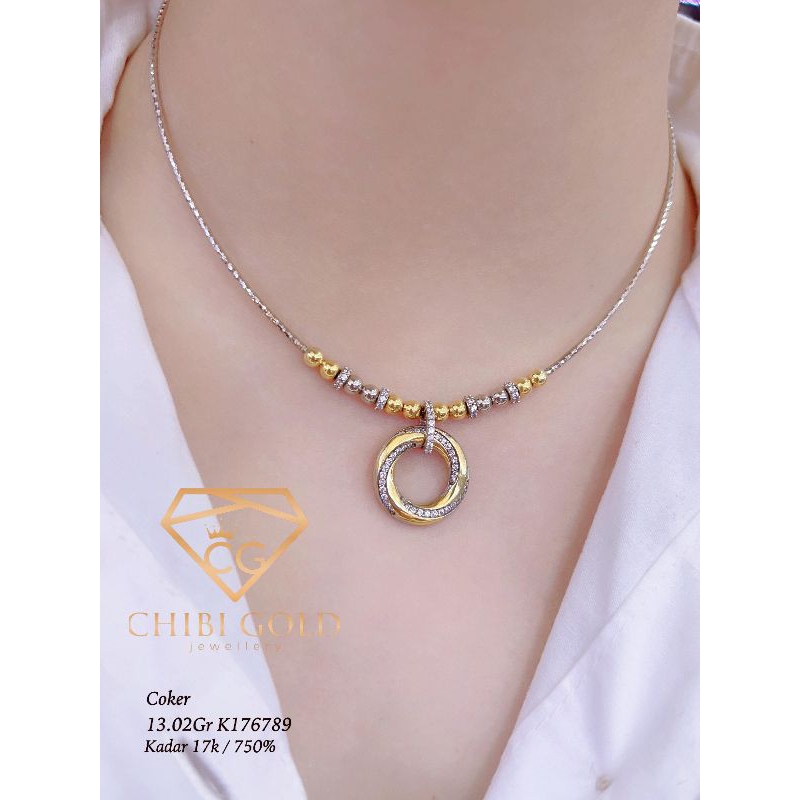 CHIBIGOLD - kalung koye model Choker emas 750% 17K K176789