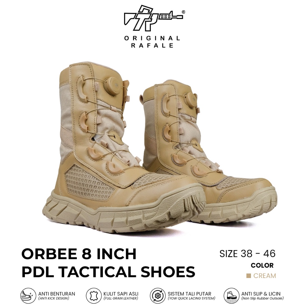 ART Y42D Sepatu PDL TNI Polri Tali PutarSepatu Tactical Original Rafale ORBEE 8 Cream
