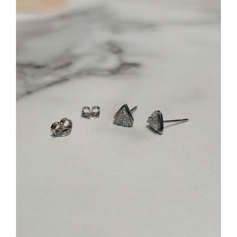 Anting Giwang Emas Putih Fashion Zircon 1 Gram 17k 750 (AH132)