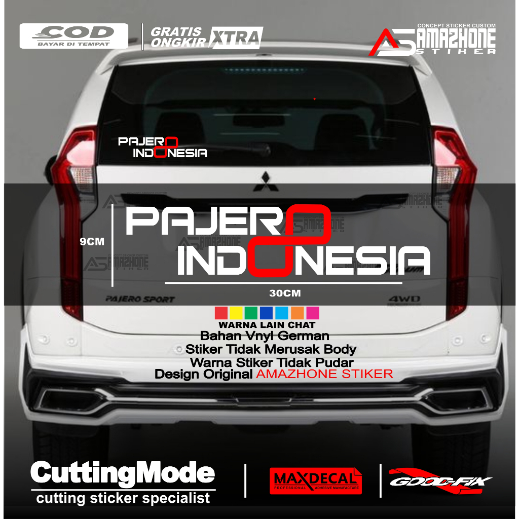 Stiker pajero indonesia cutting stiker kaca belakang mobil pajero sport