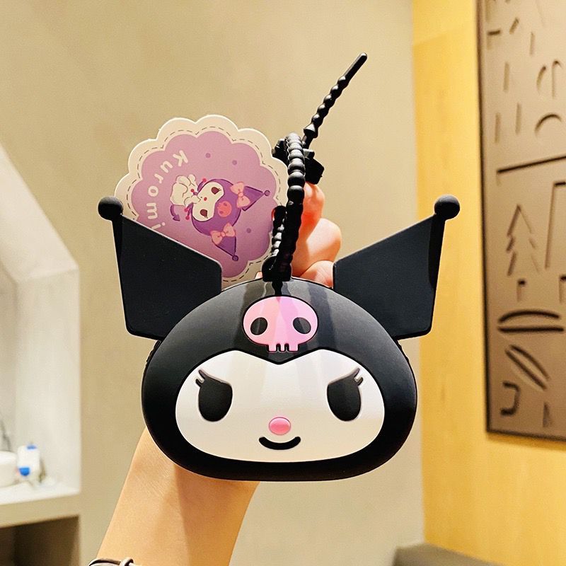 𝕍𝕀ℝ𝔸𝕃  Dompet Mini Jepang Untuk Perhiasan Earphone Airpods dan Koin Silicon Anti Air Karakter KUROMI