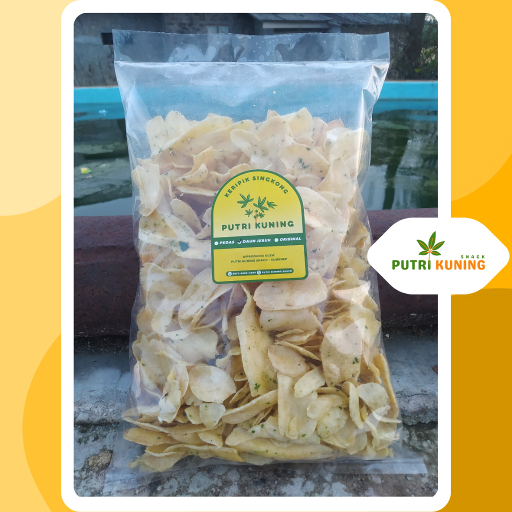 

Putri Kuning Snack - Keripik Singkong Camilan Khas Madura Varian Daun Jeruk 1 Kg