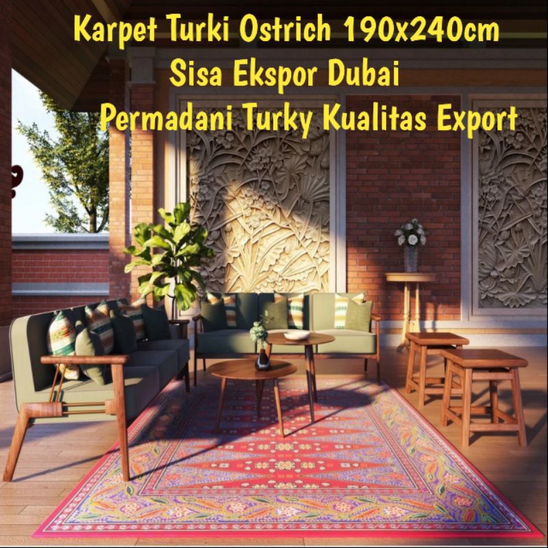 Karpet Turki Ostrich Jazmine 190x240cm Sisa Ekspor Dubai Permadani Turky Kualitas Export || pekanbar