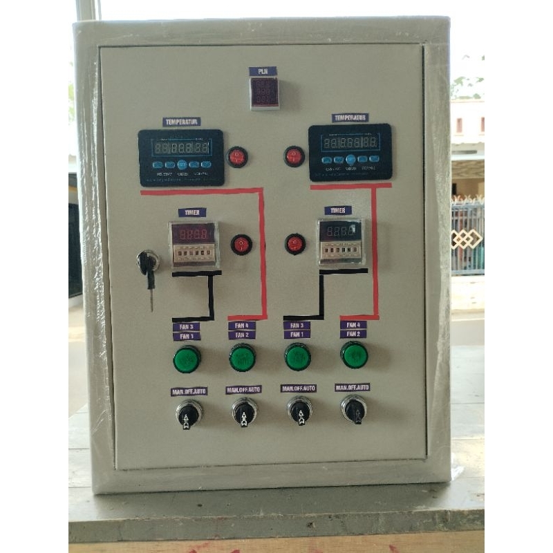 panel blower kandang ayam, 4 blower lantai atas bawah,1phase