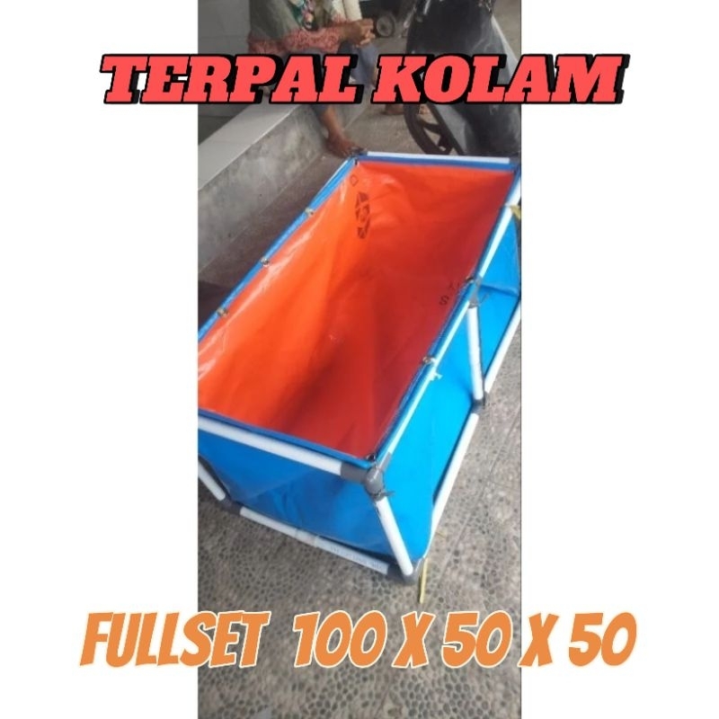 kolam terpal fullset 100x50x50