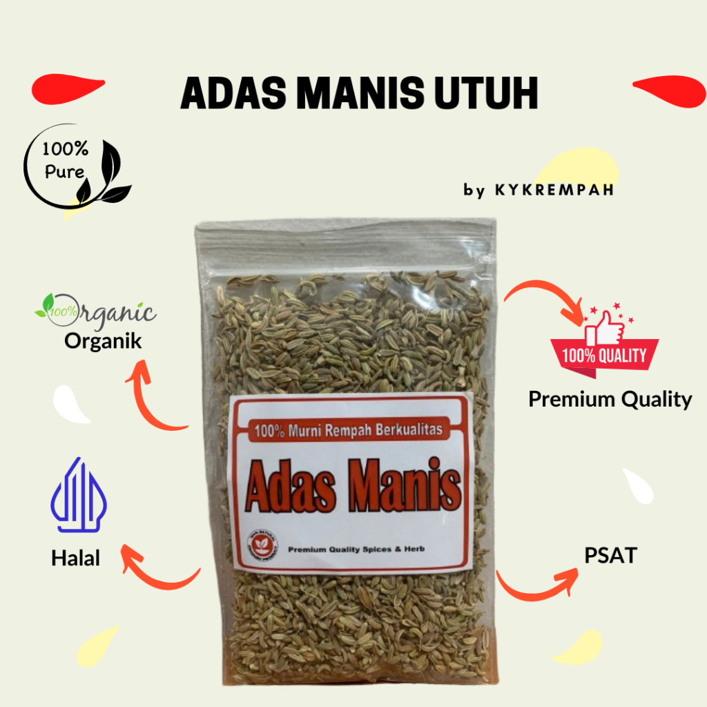 Adas Manis | Biji Adas | Adas Biji Murni & Asli