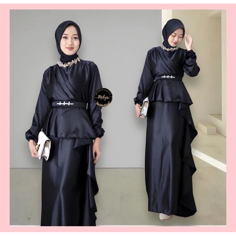 HAFISYA DRESS SATIN/GAUN PESTA/GAUN KONDANGAN/BRIDESMAID