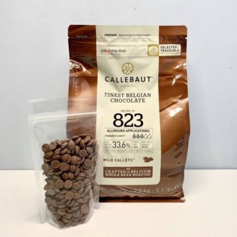 

CALLEBAUT 823 MILK CHOCOLATE COUVERTURE 33.6% cokelat coklat kemasan 250 gr