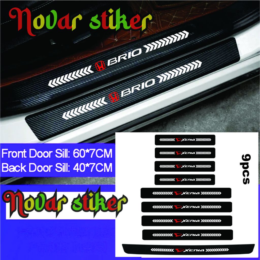 9PCS STIKER CARBON MOBIL XENIA STIKER CARBON PELINDUNGPELINDUNG PINTU ANTI GORES MOBIL DAIHATSU XENI