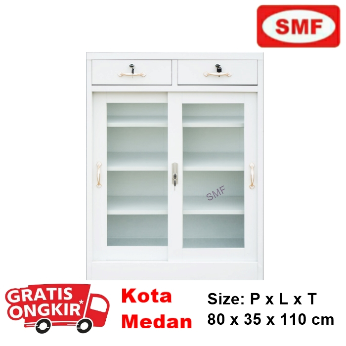RAK SEPATU BESI 2P 2 LACI - RAK SEPATU PINTU SLIDING BESI KACA - RS201