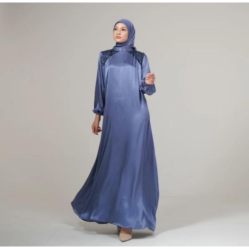 DINARA SET HIJAB SEGI EMPAT SHIMMER CRADENZA SILK PREMIUM JUMBO TERBARU