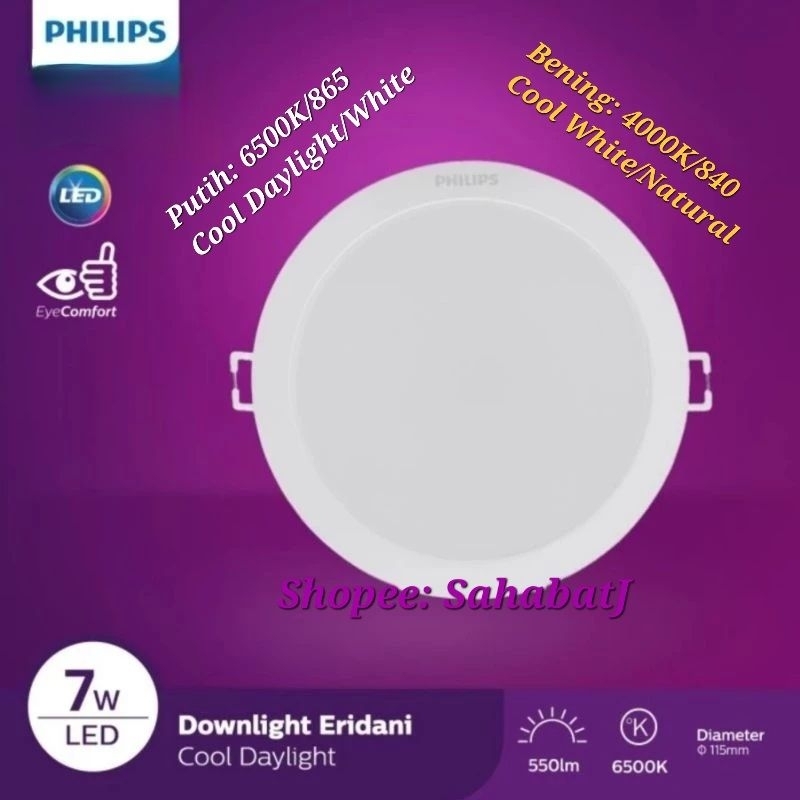 Philips Lampu Downlight ERIDANI LED 5w / 7w