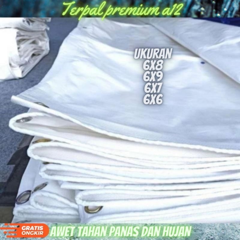 terpal plastik premium A12 warna putih ukuran 6x8 6x6 6x7 untuk tenda terop kwalitas super