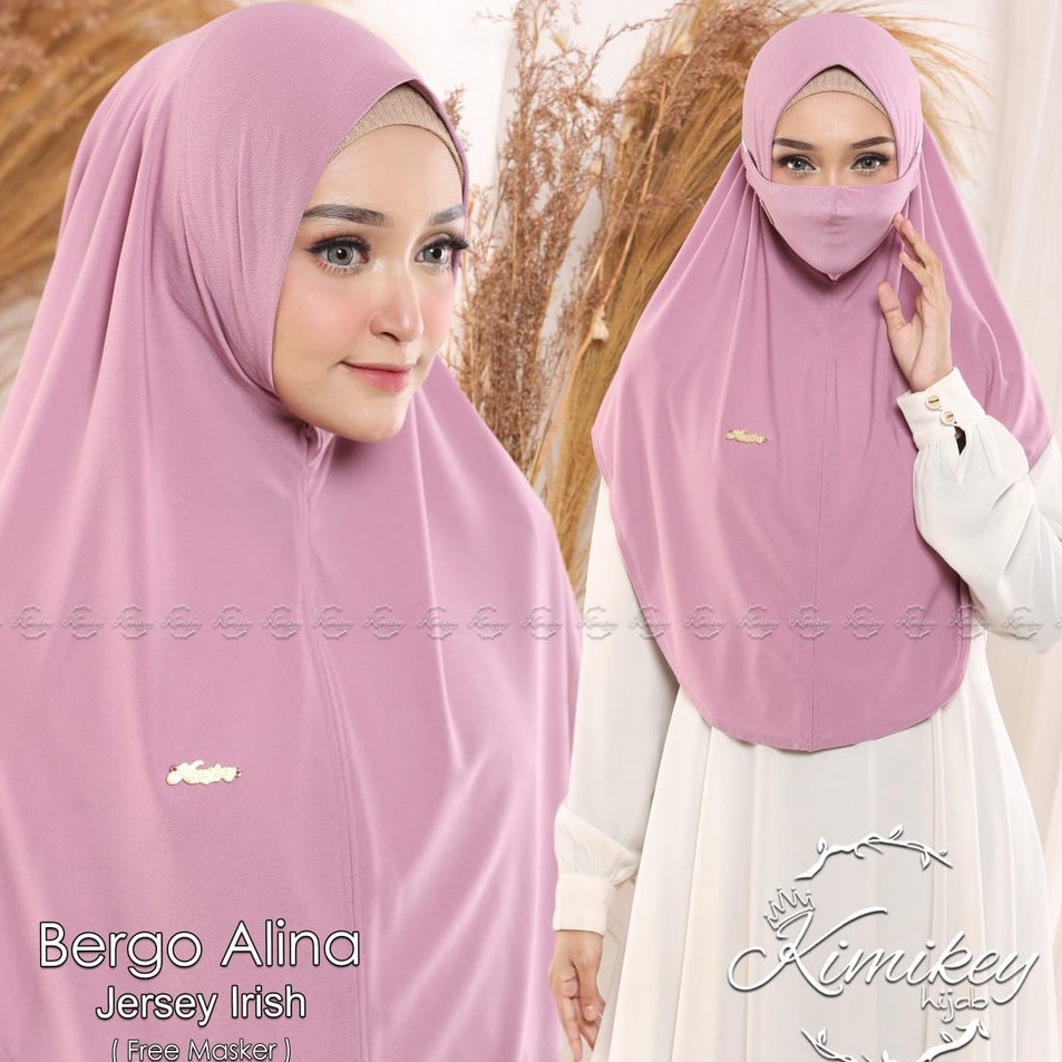 Super Grosir  Jilbab Instan Bergo Alina Plus Masker By Kimikey
