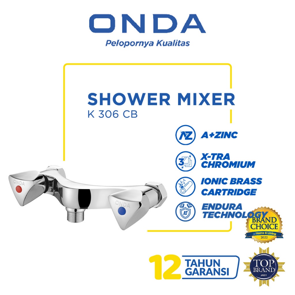 ONDA Bathtub Shower Mixer / Kran Panas Dingin K 306 CB 1/2"