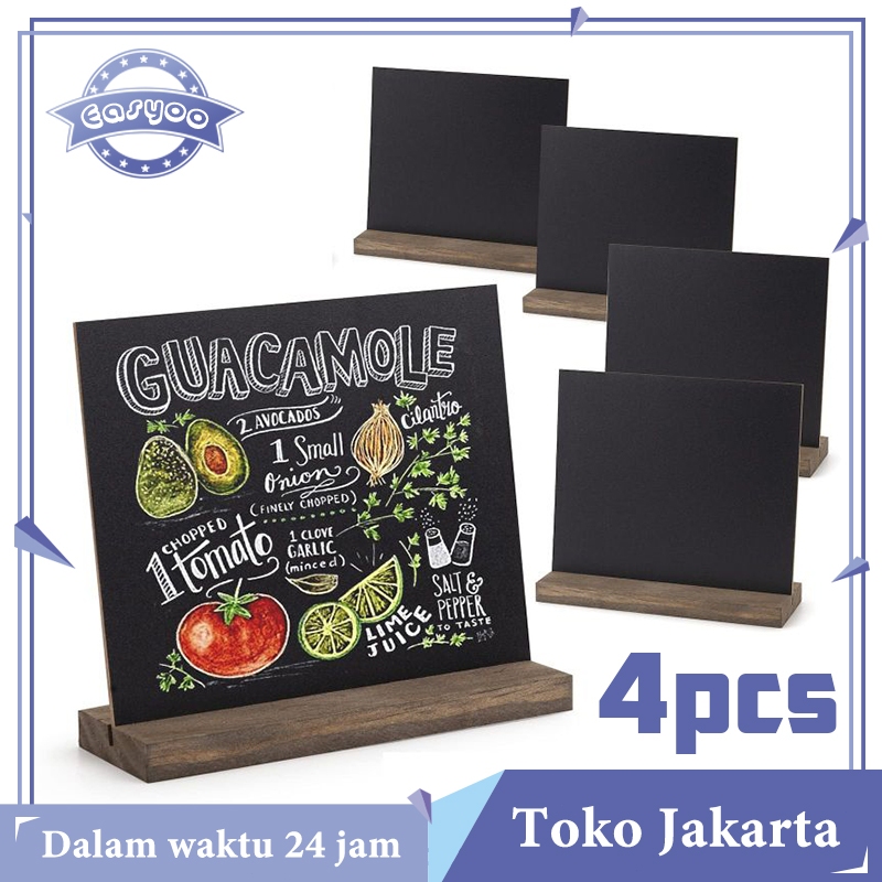 

Isi 4 Mini Chalkboard Stand Papan Tulis Kapur Kecil Papan Tulis Blackboard Kapur Cafe