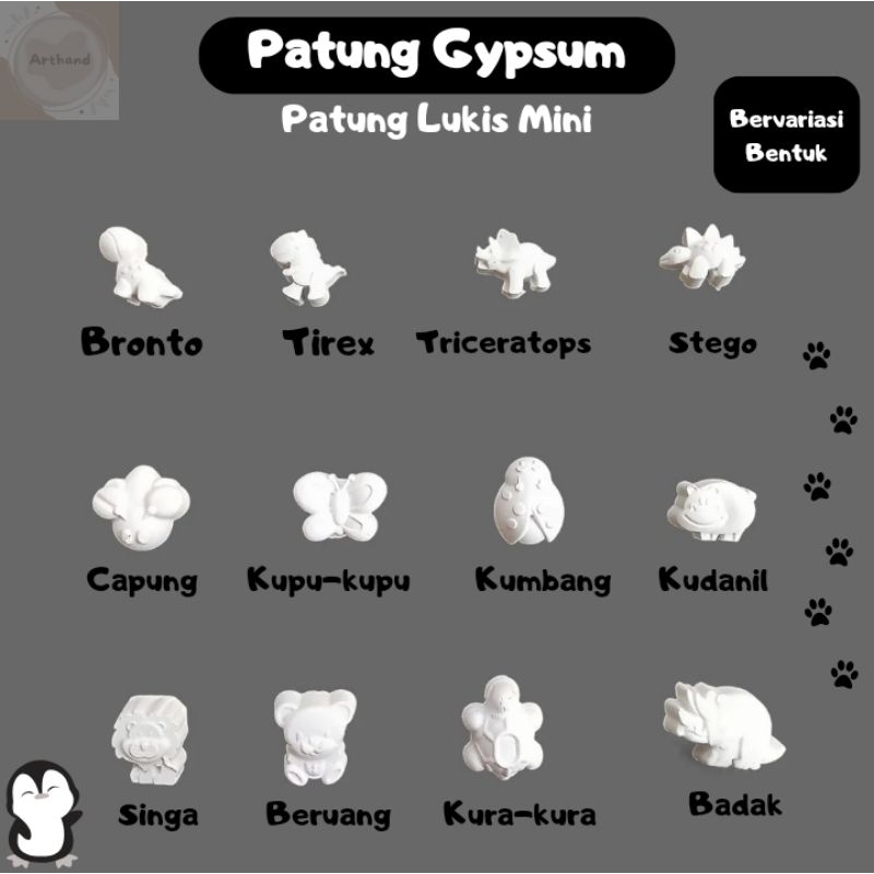 

Patung Lukis Gypsum 2D&3D Mainan Edukasi Anak