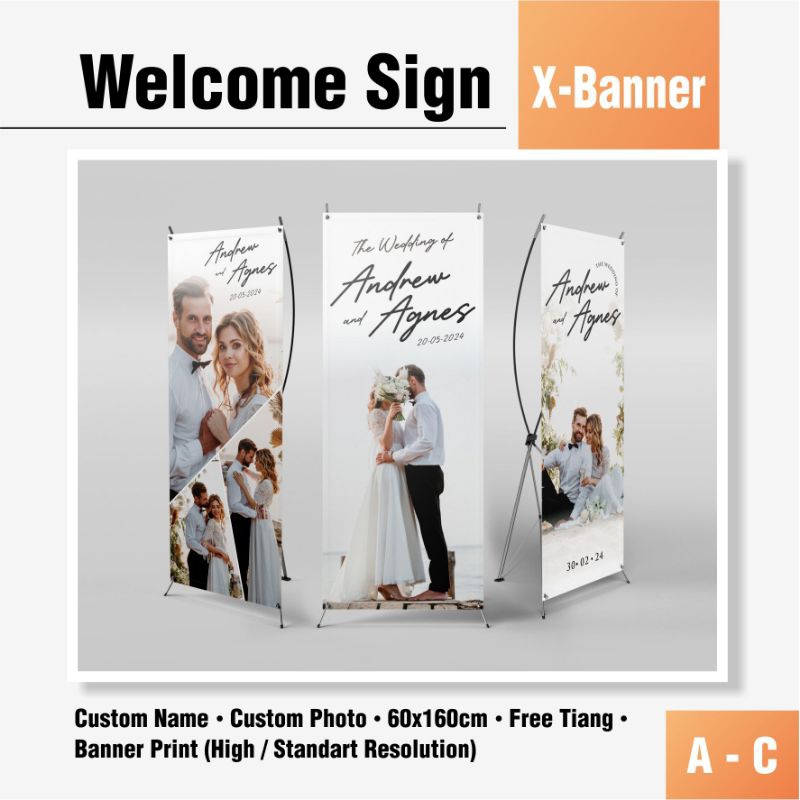 (Custom) X banner Rangka Carbon Bahan Luster