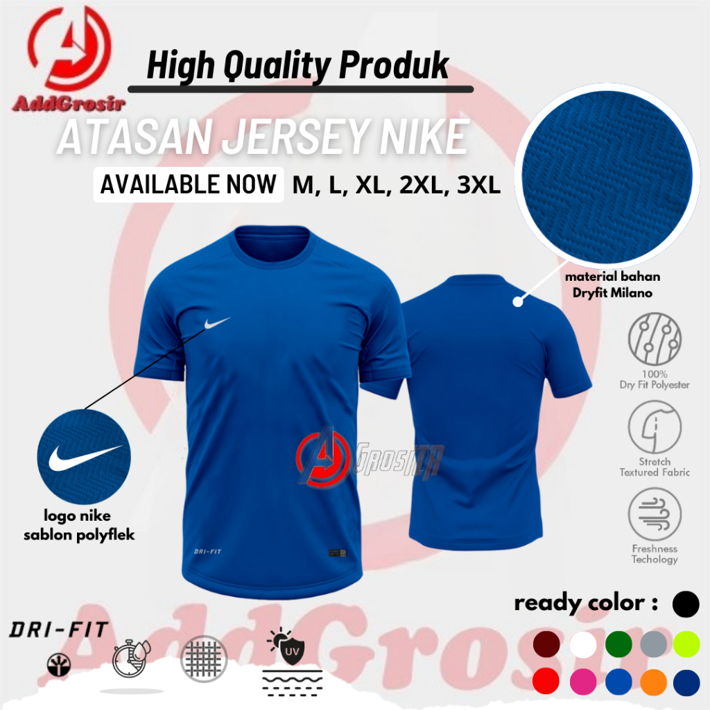 Kaos Jersey Polos Kaos Futsal Badminton Running Jersey Olahraga Size M,L,XL,XXL,XXXL JUMBO