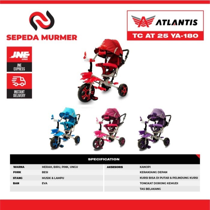 Sepeda Anak Roda Tiga Tricycle Atlantis 25 Y4-180
