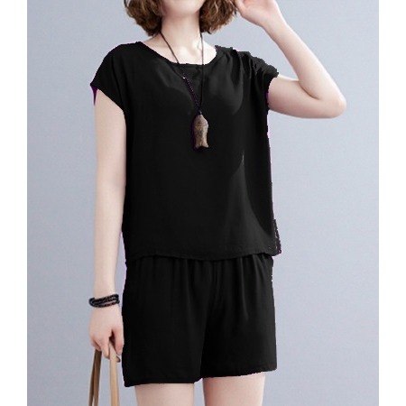 MURAH KAOS ONE SET PAKAIAN WANITA TERLARIS LENGAN PENDEK CELANA PENDEK DAILY WEAR