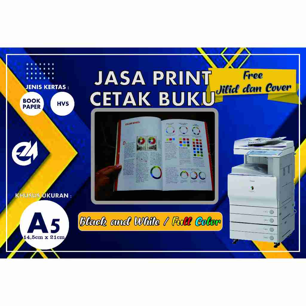 

PRINT DAN CETAK BUKU UKURAN A5 (FREE JILID DAN COVER FULL WARNA)