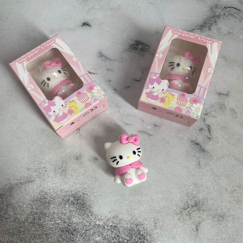 

Penghapus 2in1 Serutan Hello Kity Box Mewah Cute Lucu / Rautan Sanrio Helo Kitty Kotak Mewah 1 PCS Imut Unik Alat Tulis Sekolah Anak Kekinian Stationary Fancy Best Quality Bisa Grosir dan COD