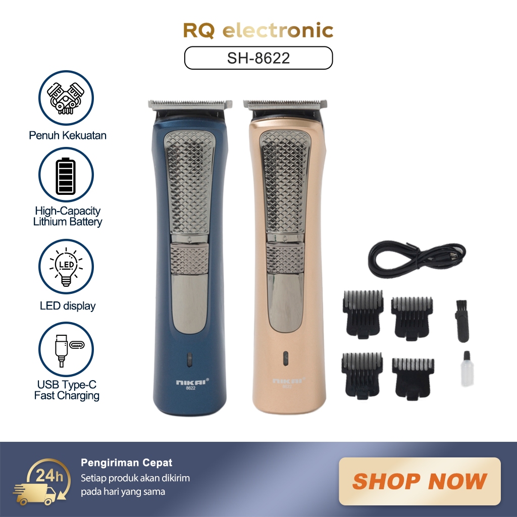 Clipper rambut NIKAI 8622 alat cukur rambut mesin potong rambut bercabang jenggot kumis cordless kli