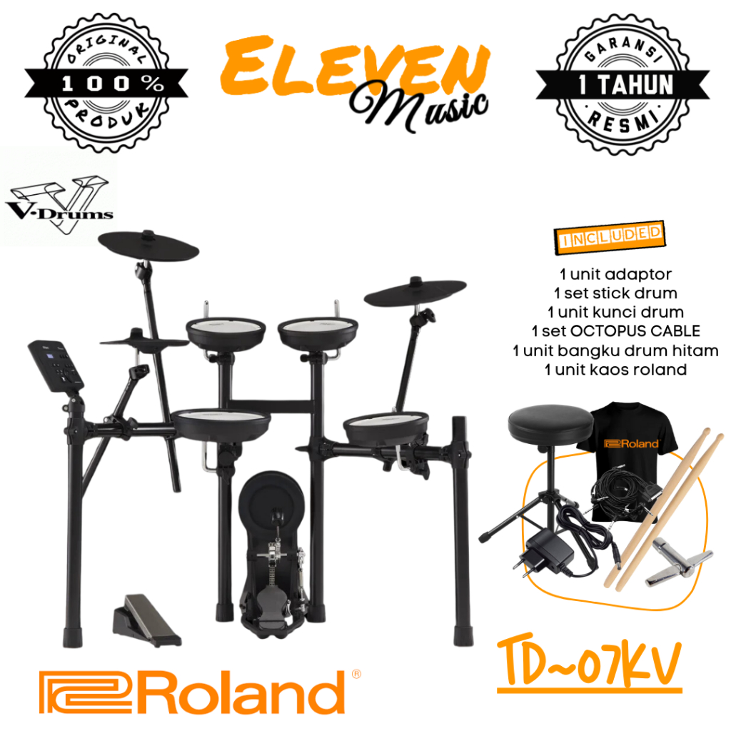 Roland TD07KV Drum Elektrik TD-07KV Roland Vdrum Elektrik Original