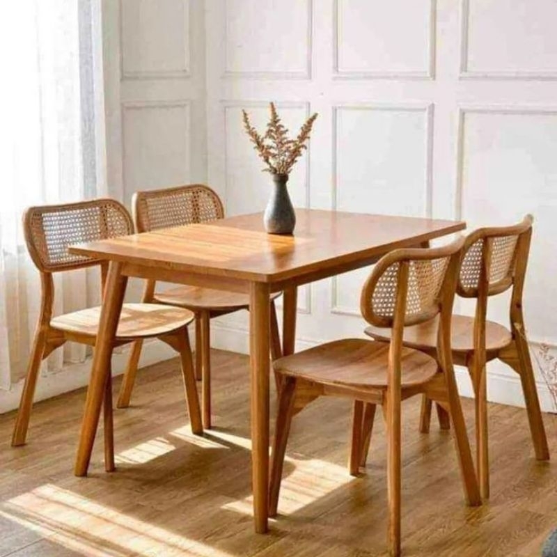 meja makan rotan termurah, meja makan murah, meja makan rotan, kursi rotan jati, meja makan jati