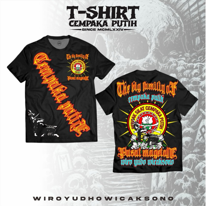Kaos Perguruan Silat Cempaka Putih Pusat Magetan Dengan Motif Keren Full Punggung