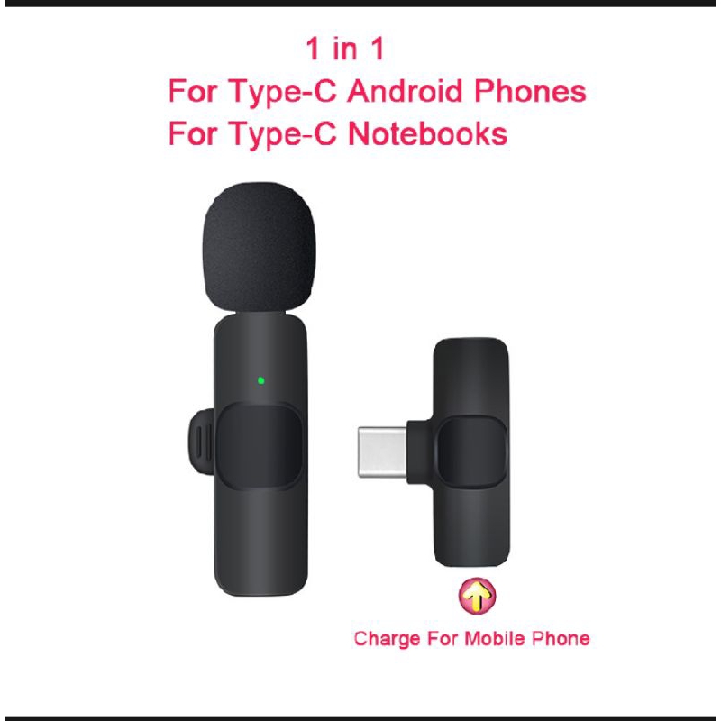 Mic Wireless Smartphone Clip On Vlog Lavalier Microphone Wireless Mic Bluetooth Youtuber