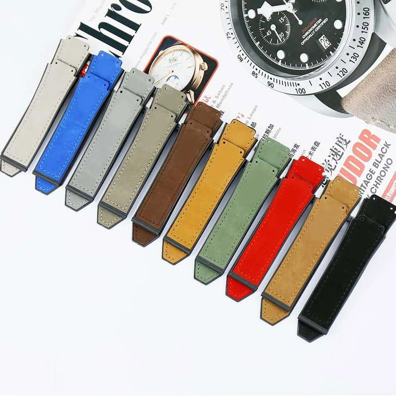 STRAP Tali Jam Tangan kulit Hublot Geneva bludru Tali jam tangan kulit