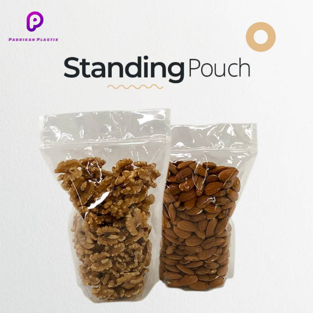 Plastik Standing Pouch UK 12x20 cm/ Plastik Klip Bening Berdiri Tebal / Plastik Snack keripik Basren